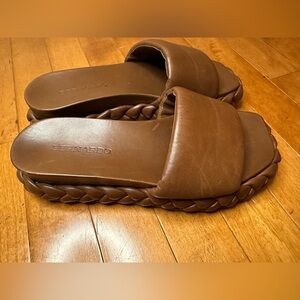 Bernardo Brown Braided Slide Sandals
